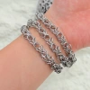 diy stainless steel mother-and-child pressed flower chain, handmade necklace, bracelet, chain accessory, titanium steel non-fading roll decorative chain details Picture